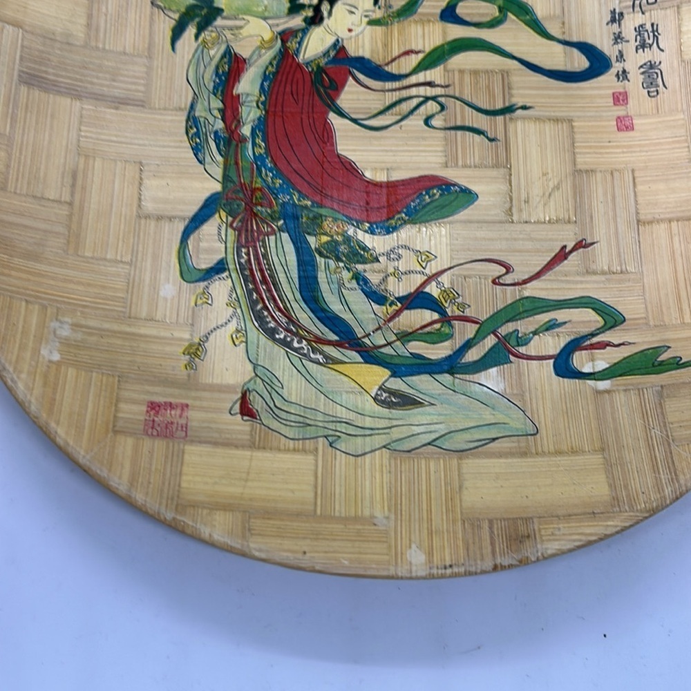Decorative Set of Two 11’inch. Bamboo Wall Art with Asian Design Plates - Picture 6 of 13